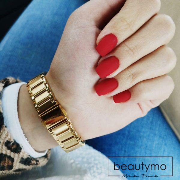 Beautymo - Krátke matné červené Nechty - Gél lak