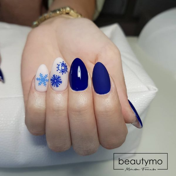 Beautymo - Dlhé modré vianočné nechty