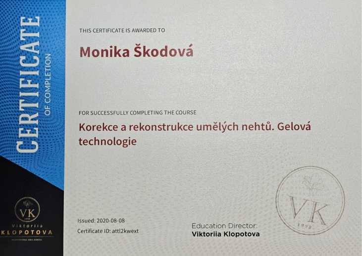 Monika Franko Skodova - Beautymo - Kozmetický a nechtový salón Bratislava - Certifikát Nechty - 12