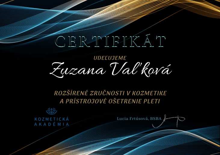 Zuzka - Beautymo - Kozmetický a nechtový salón Bratislava - Certifikát Kozmetika 03